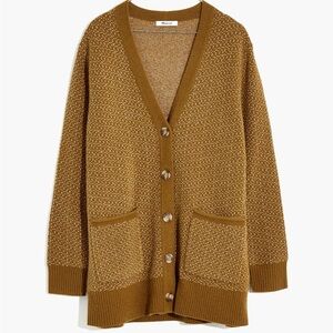 Like New Madewell Bird's Eye Maysfield Cardigan Sweater, Coziest Yarn, M,  Olive